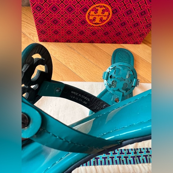 Tory Burch Teal Logo Thong Sandals - Picture 7 of 11